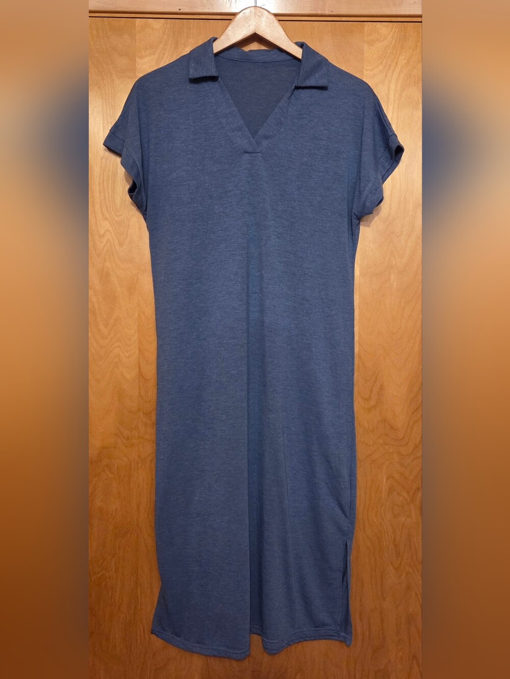 Shein Blue Lightweight V-Neck Polo Dress